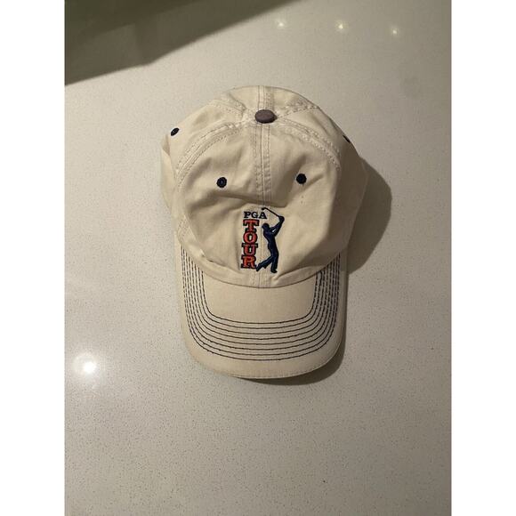 The Game Mens Pga Tour Hat One Size Fits Most 100% Cotton Color Beige. The Game - Picture 1 of 3